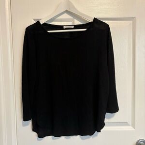 Vintage Black Slightly Sheer 3/4 Sleeve Top